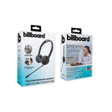 billboard® Telecom Headset, Binaural, Over The Head-behind The Head, Black freeshipping - TVN Wholesale